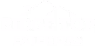 Ridge Top Exteriors company logo with stylized rooftops above the text.